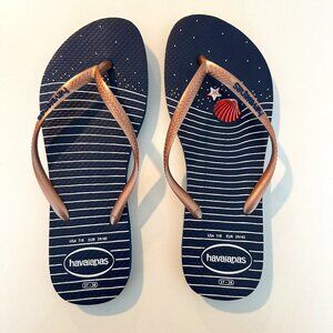 Havaianas Navy Flip Flops US 7/8 EUR 39/40